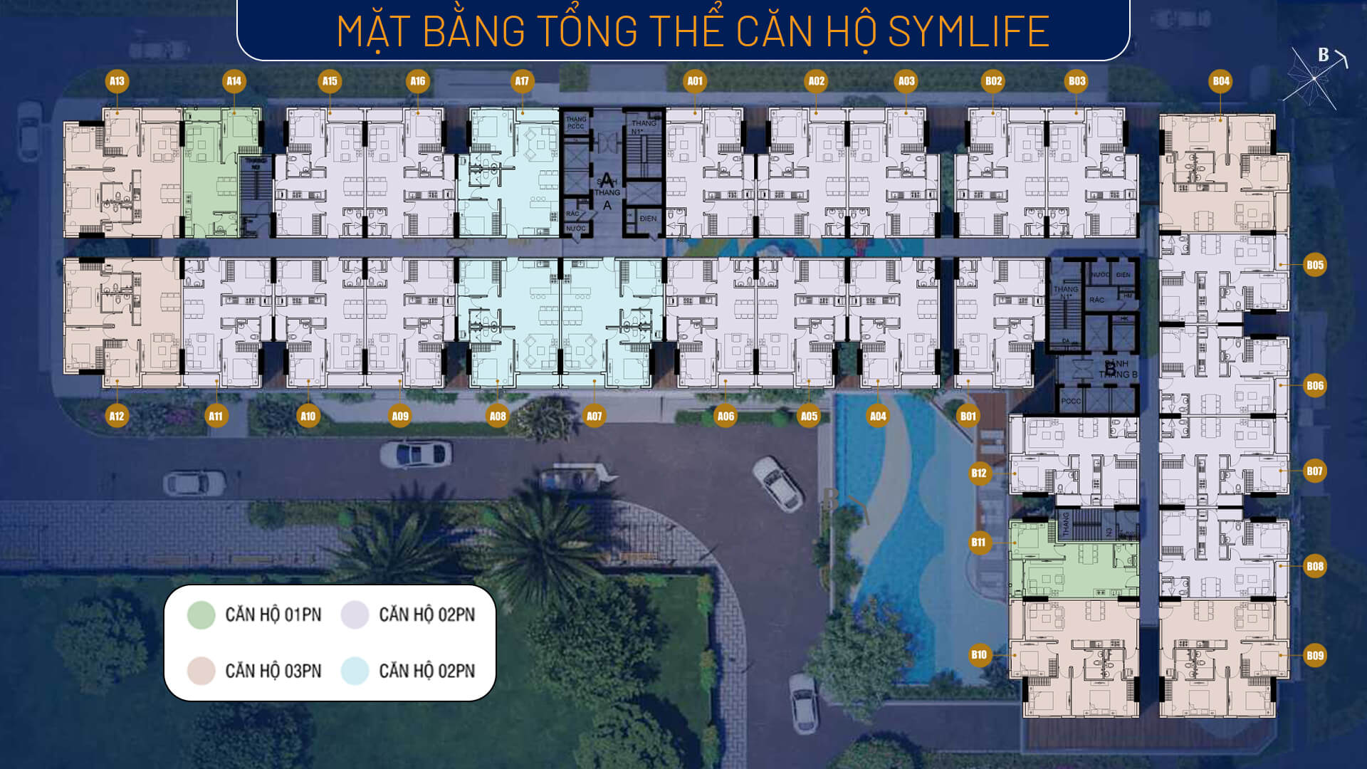 mặt bằng căn hộ symlife